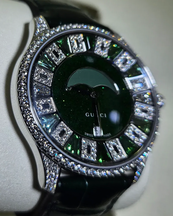 2024 Gucci G-Timeless 41MM Green Aventurine Dial Leather Strap (4550 G)