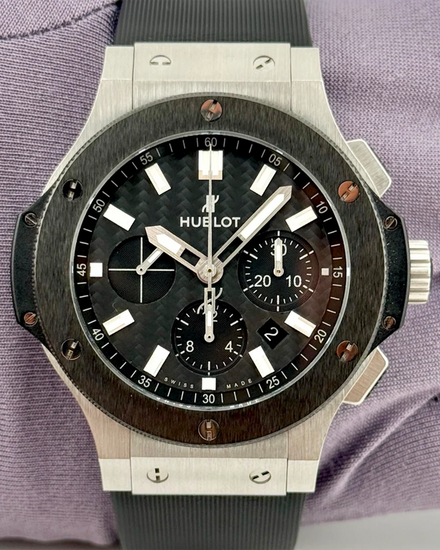 2016 Hublot Big Bang 44MM Carbon Fiber Dial Rubber Strap (301.SM.1770.RX)