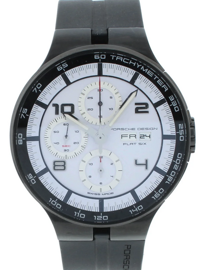 2026 Porsche Design Flat Six 44MM White Dial Rubber Strap (P.636043641254)