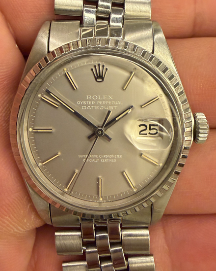1974 Rolex Datejust 36MM Silver "Ghost" Dial Jubilee Bracelet (1603)