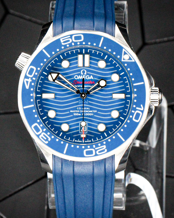 No Reserve - 2024 Omega Seamaster Diver 300M 42MM Blue Dial Rubber Strap (210.32.42.20.03.001)
