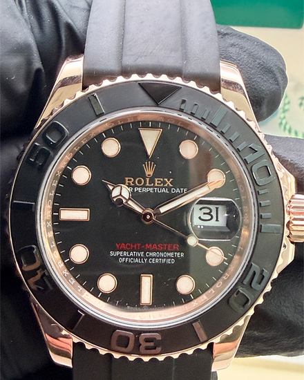 2023 Rolex Yacht-Master 40MM Black Dial Rubber Strap (126655)