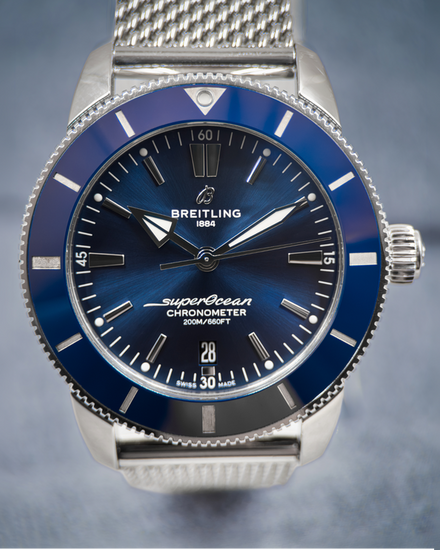 No Reserve - 2020 Breitling Superocean Heritage B20 44MM Blue Dial Steel Bracelet (AB2030161C1A1)