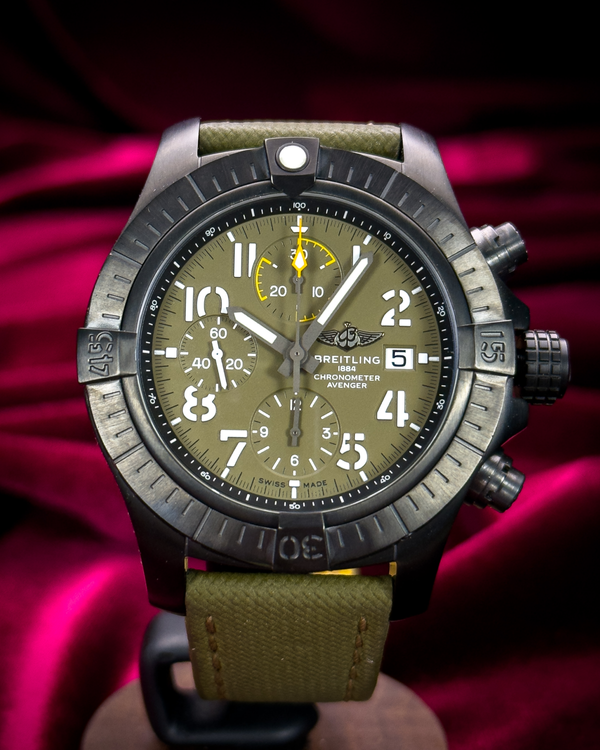 2019 Breitling Avenger Night Mission 45MM Green Dial Textile Strap (V13317101L1X1)