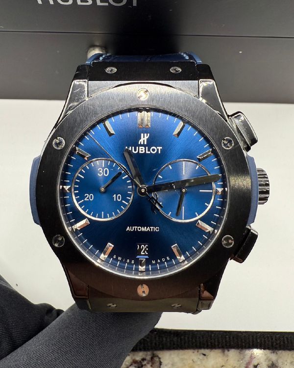 2019 Hublot Classic Fusion 45MM Blue Dial Leather Strap (521.CM.7170.LR)