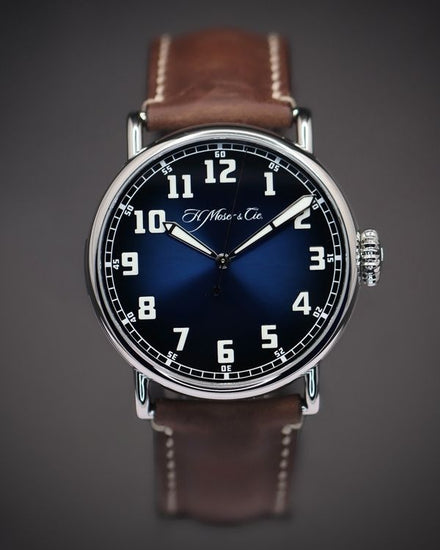 H. Moser & Cie Heritage Centre Seconds "Funky Blue" 42MM Blue Dial Leather Strap (8200-1201)