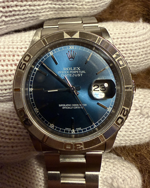 No Reserve - Rolex Datejust Turn-O-Graph 36MM Blue Dial Oyster Bracelet (16264)