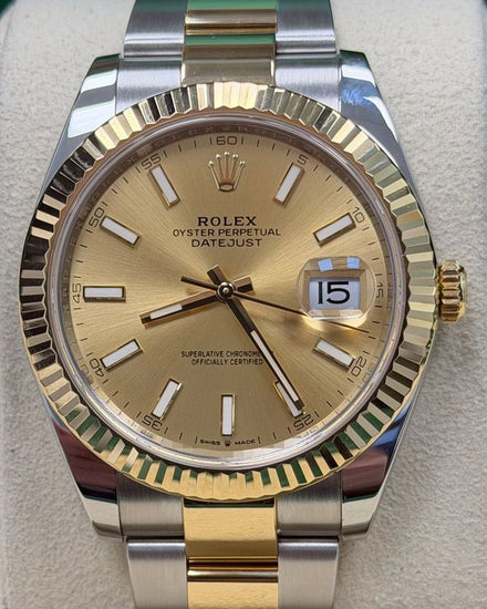 2022 Rolex Datejust 41MM Champagne Dial Two-Tone Oyster Bracelet (126333)