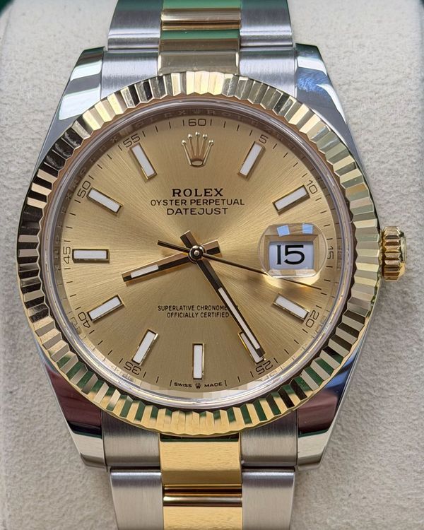 2022 Rolex Datejust 41MM Champagne Dial Two-Tone Oyster Bracelet (126333)