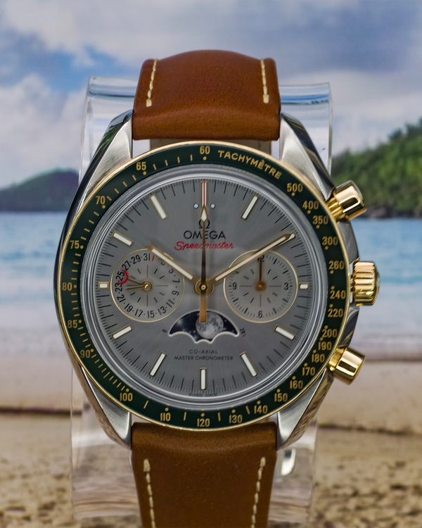 2023 Omega Speedmaster Moonphase 44.25MM Grey Dial Leather Strap (304.23.44.52.06.001)