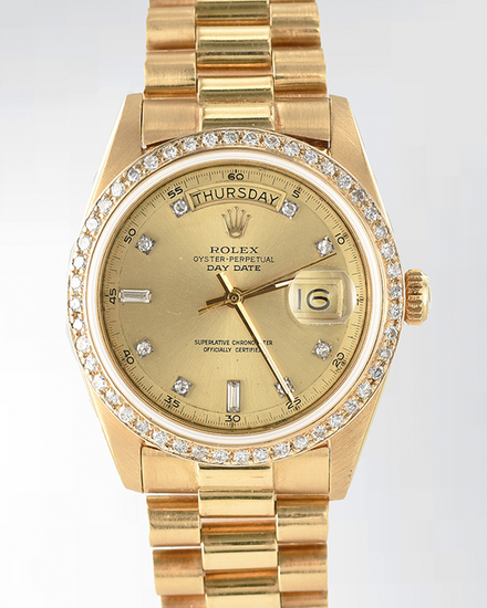 Rolex Day-Date 36MM Aftermarket Champagne Dial Yellow Gold President Bracelet (1803)