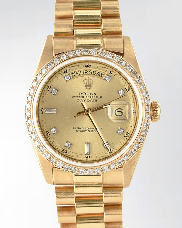 Rolex Day-Date 36MM Aftermarket Champagne Dial Yellow Gold President Bracelet (1803)