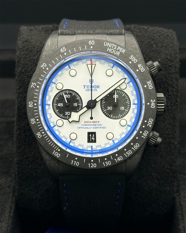 2026 Tudor Black Bay Chrono "Carbon 25" L.E. 42MM White Dial Leather Strap (79377KN)