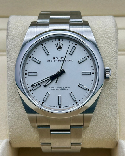 2018 Rolex Oyster Perpetual 39MM White Dial Oyster Bracelet (114300)