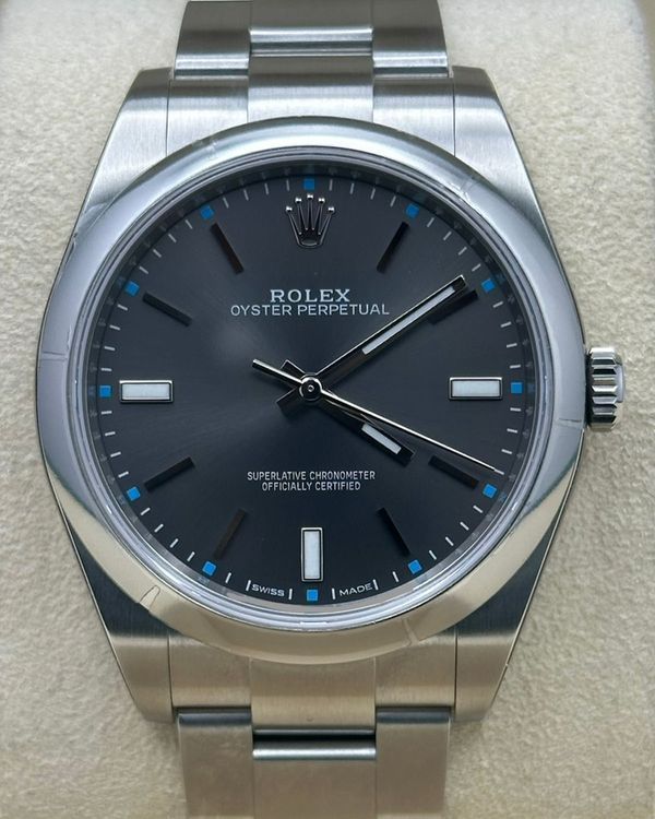 2016 Rolex Oyster Perpetual 39MM Rhodium Dial Oyster Bracelet (114300)