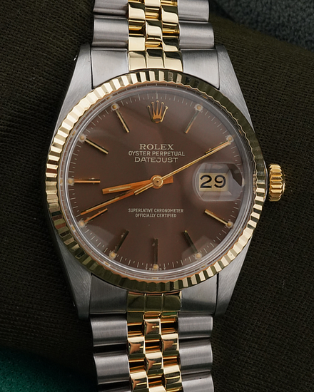 1980 Rolex Datejust 36MM Brown "Patina" Dial Two-Tone Jubilee Bracelet (16013)