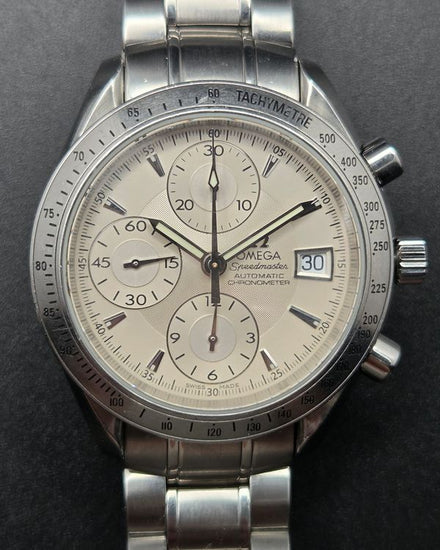 No Reserve - Omega Speedmaster Date 39MM Silver Dial Steel Bracelet (3513.30.00)