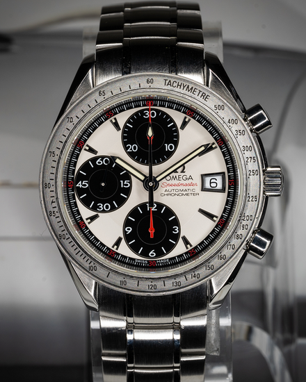2014 Omega Speedmaster Date "Panda" 40MM White Dial Steel Bracelet (3211.31.00)