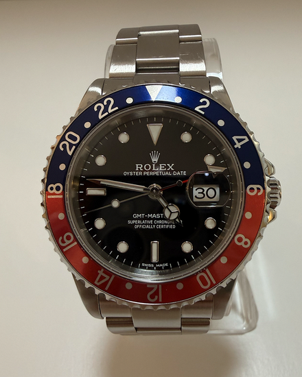 2002 Rolex GMT-Master II "Pepsi" 40MM Black Dial Oyster Bracelet (16710)