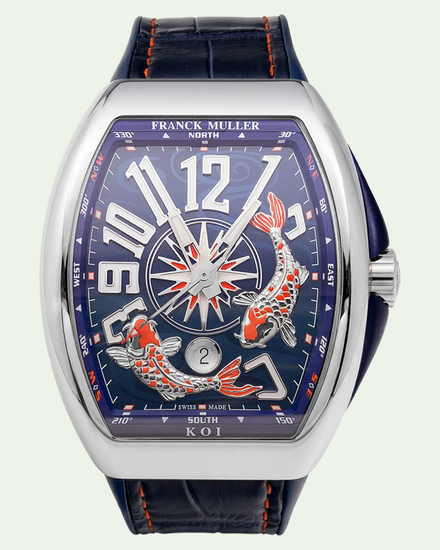 2021 Franck Muller Vanguard "Koi" L. E. 44MM Blue Dial Leather Strap (V45 YT SC DT KOI)