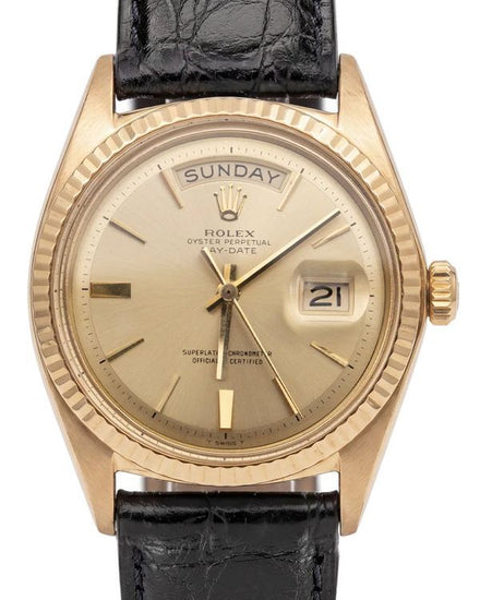 Rolex Day-Date 36MM Champagne Dial Aftermarket Leather Strap (1803)
