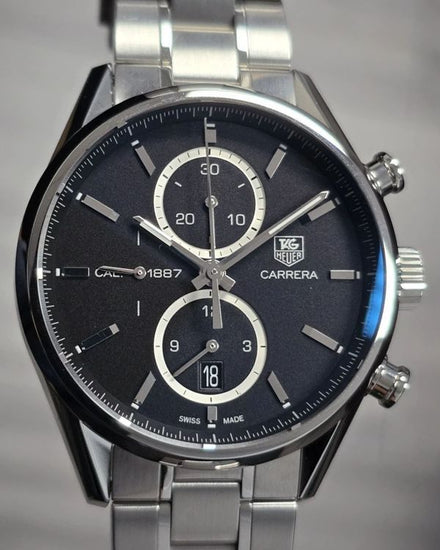 2011 Tag Heuer Carrera Chronograph 41MM Black Dial Steel Bracelet (CAR2110.BA0720)