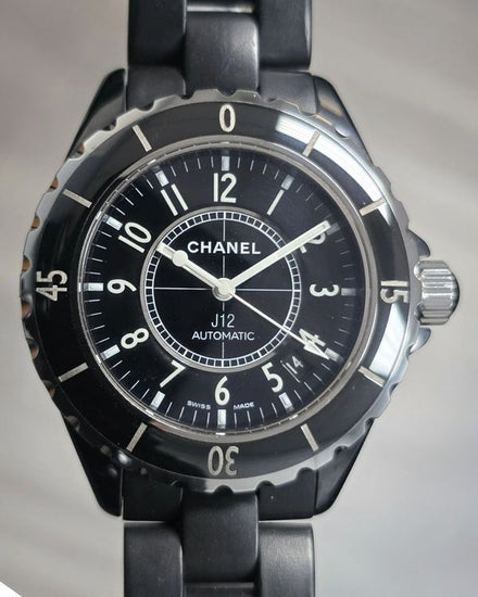 Chanel J12 38MM Black Dial Ceramic Bracelet (H0685)