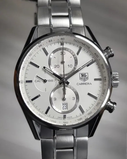 2016 Tag Heuer Carrera 41MM White Dial Steel Bracelet (CAR2111.BA0724)