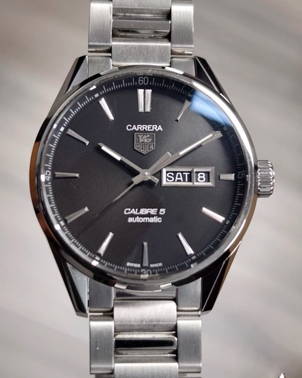 2020 Tag Heuer Carrera Calibre 5 41MM Black Dial Steel Bracelet (WAR201A.BA0723)