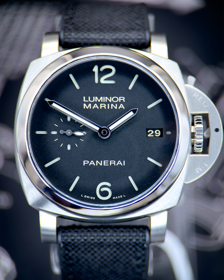 2020 Panerai Luminor Marina 1950 3 Days 42MM Black Dial Textile Strap (PAM00392)