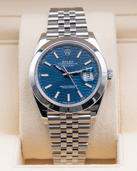 2022 Rolex Datejust 41MM Blue "Fluted Motif" Dial Jubilee Bracelet (126300)