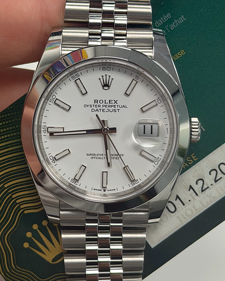 2024 Rolex Datejust 41MM White Dial Jubilee Bracelet (126300)
