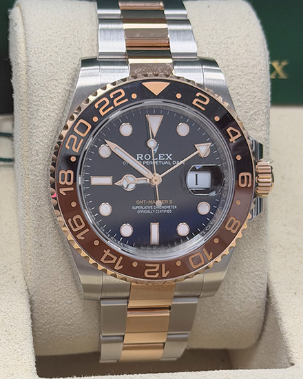 2025 Rolex GMT-Master II "Rootbeer" 40MM Black Dial Two-Tone Oyster Bracelet (126711CHNR)