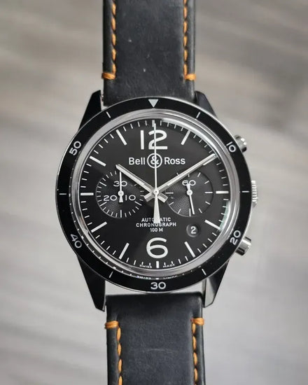 Bell & Ross BR 126 42MM Black Dial Leather Strap (BR126)