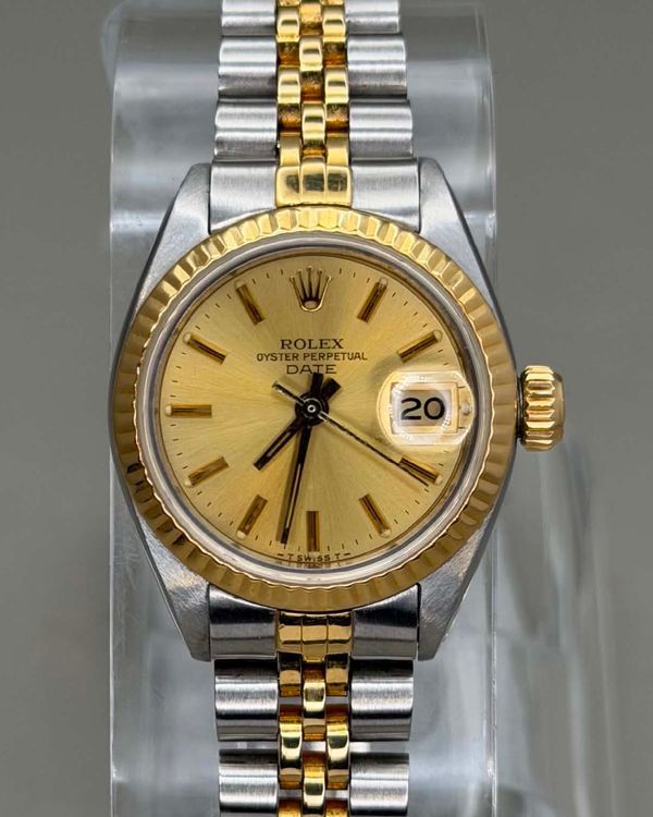 No Reserve - Rolex Oyster Perpetual Lady Date 26MM Champagne Dial Two-Tone Jubilee Bracelet (6917)