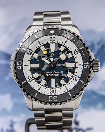 2025 Breitling Superocean Super Diver 46MM Grey "Camo" Dial Titanium Bracelet (E10379)