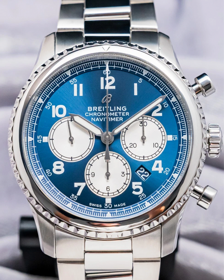 2021 Breitling Navitimer 8 B01 43MM Blue Dial Steel Bracelet (AB0117)