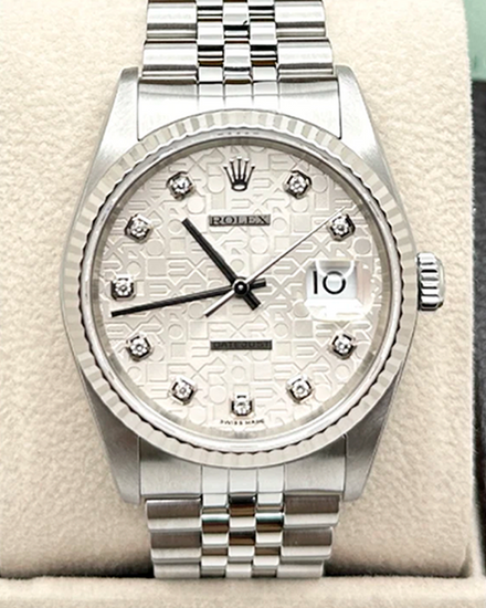 2004 (F Serial) Rolex Datejust 36MM Silver "Jubilee Motif" Dial Jubilee Bracelet (16234)