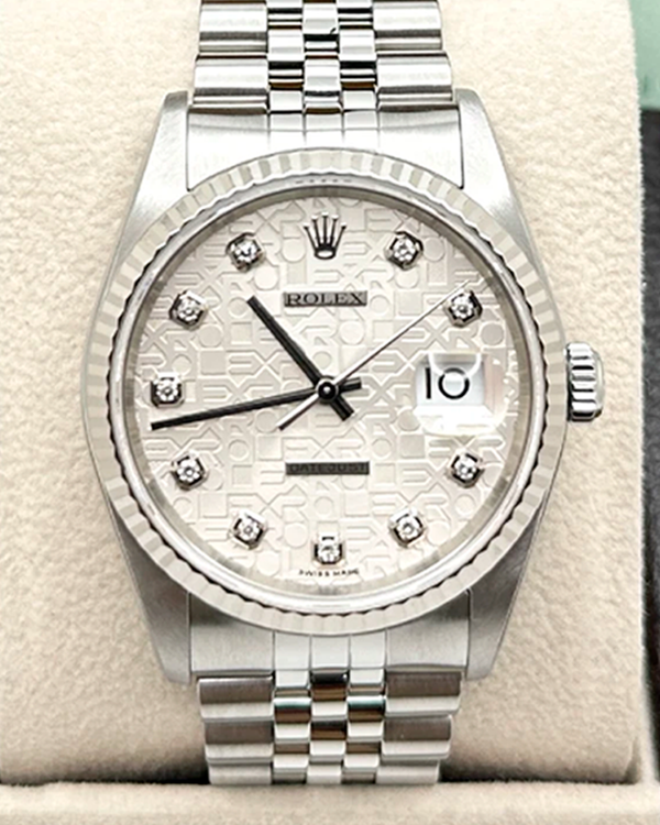 2004 (F Serial) Rolex Datejust 36MM Silver "Jubilee Motif" Dial Jubilee Bracelet (16234)