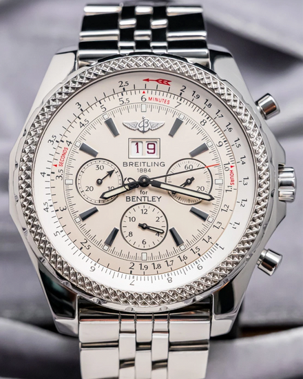 Breitling Bentley Motors 6.75 Chronograph 49MM Silver Dial Steel Bracelet (A44362)