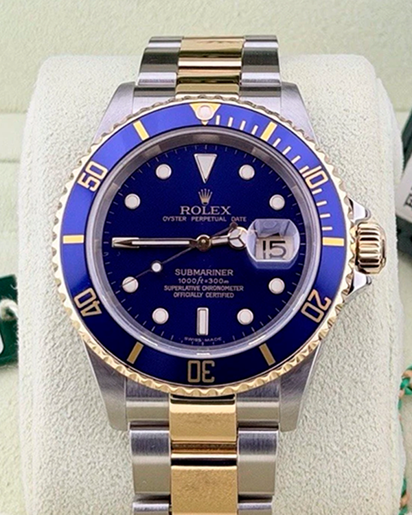 2005 (F Serial) Rolex Submariner Date "Bluesy" 40MM Blue Dial Two-Tone Oyster Bracelet (16613)