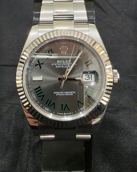No Reserve - Rolex Datejust "Wimbledon" 41MM Slate Dial Oyster Bracelet (126334)