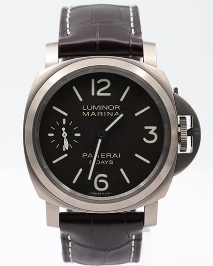 No Reserve - 2016 Panerai Luminor Marina 8 Days Titanium 44MM Brown "Tobacco" Dial Rubber Strap (PAM00564)