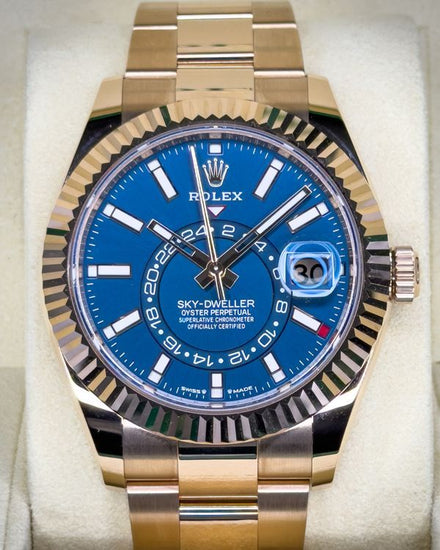 2024 Rolex Sky-Dweller 42MM Blue Dial Rose Gold Oyster Bracelet (336935)