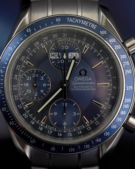 No Reserve - 2007 Omega Speedmaster Day-Date 40MM Blue Dial Steel Bracelet (3222.80.00)
