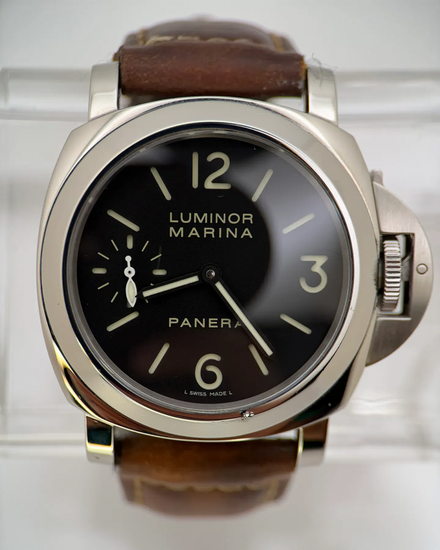 Panerai Luminor Marina 44MM Black Dial Leather Strap (PAM00111)