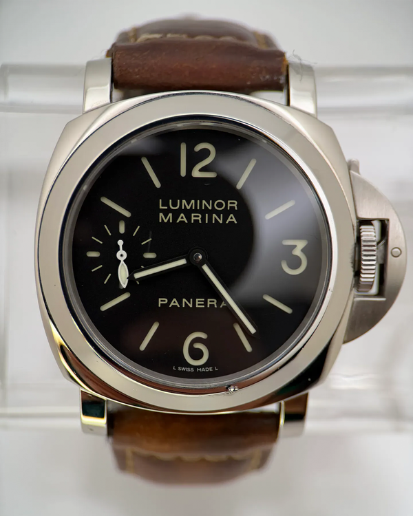 Panerai Luminor Marina 44MM Black Dial Leather Strap (PAM00111)