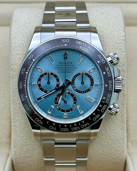 2024 Rolex Cosmograph Daytona 40MM Ice Blue Dial Platinum Oyster Bracelet (126506)