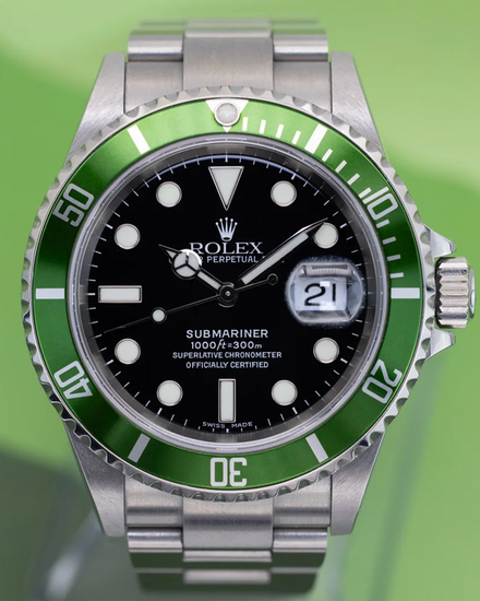 2004 Rolex Submariner Date "Kermit" 40MM Black Dial Oyster Bracelet (16610LV)