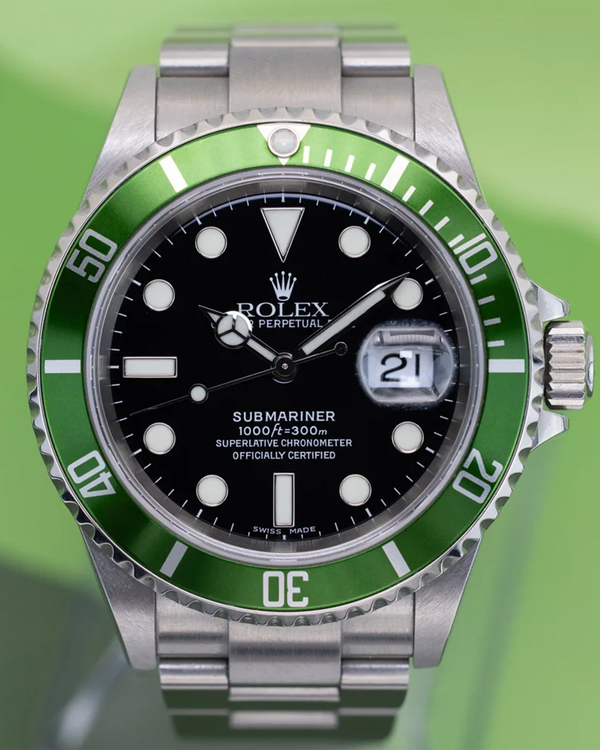 2004 Rolex Submariner Date "Kermit" 40MM Black Dial Oyster Bracelet (16610LV)